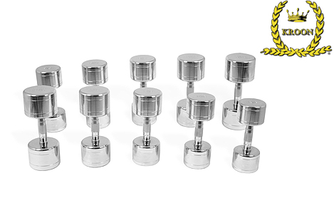 Kroon chromen dumbbells (12 tot 20 kg)