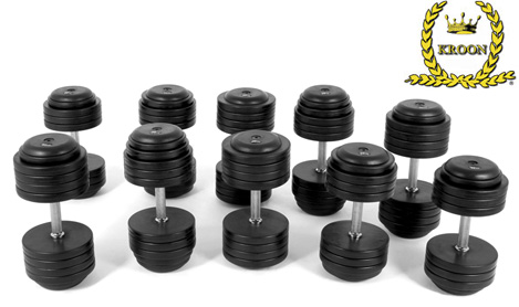 Rubber dumbbells (32 to 40 kg)